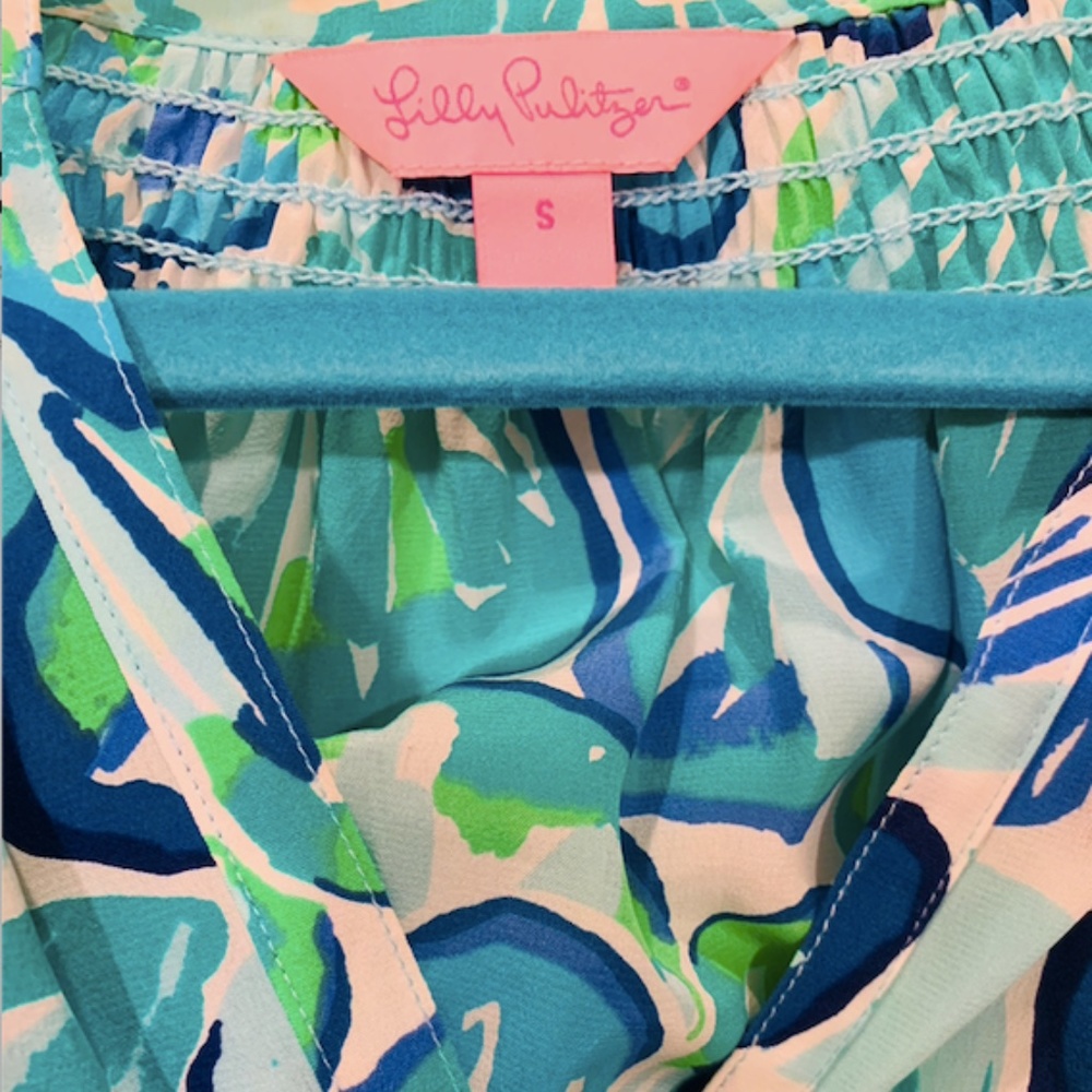 Lilly Pulitzer Cold Shoulder Silk Blouse Top - Picture 3 of 3